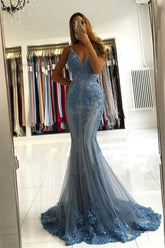 BMbride Chic V-neck Slim Mermaid Evening Gown BMbride
